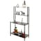Fabulaxe Modern Display Wooden Console Bar Serving Table with 4 Tiered Open Shelves, Brown QI004486.BN - alternate 1